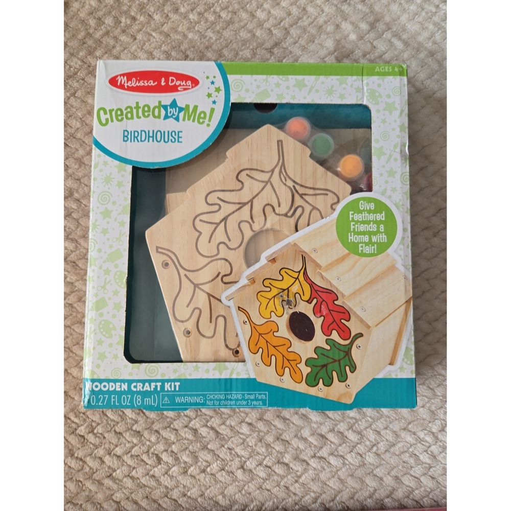 Melissa & Doug Build-Your-Own Birdhouse Wooden Craft Activity Kit Kids Ages 5